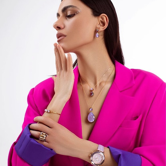 Swarovski “Orbita” Reversible Drop Cut, Multicolored Necklace - Picture 3 of 16